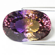 23.90Cts Dazzling Natural Bolivian Bi-Color Ametrine Oval Concave Cut Collection, used for sale  Shipping to South Africa