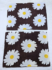 VTG 60s 70s Flower Floral Pillow Case Set Brown Daisy Tampella ? Finlayson ? myynnissä  Suomi