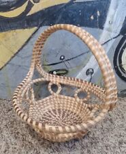 Vintage GULLAH SWEETGRASS Round Loop Woven Basket with Handle CHARLESTON, S.C. for sale  Shipping to South Africa