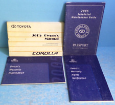 05 2005 Toyota Corolla manual do proprietário comprar usado  Enviando para Brazil