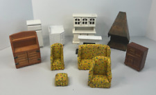 Lote misto de miniaturas para casa de bonecas cozinha quarto familiar lareira geladeira comprar usado  Enviando para Brazil