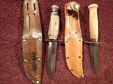 Lot of 2 SHARP VINTAGE KNIFE PUUKKO MORA w WOOD HANDLES  SWEDEN SWEDISH for sale  Shipping to South Africa