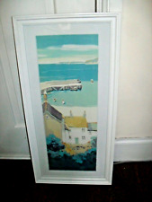 LARGE SIGNED PICTURE "Olivia Allen" DEVON COASTAL SCENE Framed 26.5 x 13" 1 of 2 for sale  Shipping to South Africa