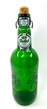 Botella grande de 1,5 litros verde Grolsch en relieve con tapón de corcho bola parcial, usado segunda mano  Embacar hacia Argentina