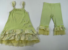 Naartjie Girls Yellow 100% Cotton Tank Tulle Dress Pant 2Pc Set Size 5/6, used for sale  Shipping to South Africa