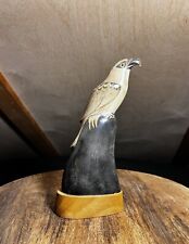Chifre de búfalo vintage de ave de rapina águia esculpida à mão de amarim comprar usado  Enviando para Brazil