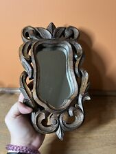 Espelho de madeira esculpido vintage pequeno  comprar usado  Enviando para Brazil