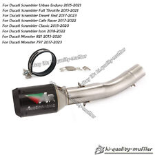 Used, Exhaust Mid Link Pipe Carbon Muffler For Ducati Monster 821 797 Scrambler Icon for sale  Shipping to South Africa