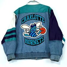 Charlotte Hornets Jeff Hamilton Vintage Denim Leather Varsity Jacket XL Nba for sale  Niagara Falls