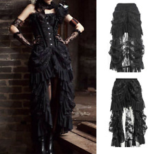Saia longa retrô com cadarço babado steampunk feminina gótica punk rock vitoriana, usado comprar usado  Enviando para Brazil