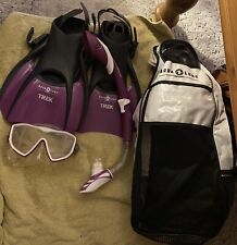 Aqua Lung Sport Trek Scuba Gear and Bag. Tempered Glass Goggles  for sale  Shipping to South Africa