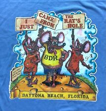 Camiseta de Colección Años 80 90 Rat's Hole LS Hierro sobre Pinzón Hot Rod Daytona Beach Florida M segunda mano  Embacar hacia Argentina