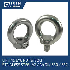 M6 M8 M10 M12 M16 M20 M24 M30 LIFTING EYE NUTS & BOLTS A2 / A4 STAINLESS STEEL, used for sale  Shipping to South Africa