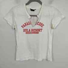 Camiseta Babydoll Vintage Abercrombie & Fitch Hula Resort Feminina Branca Média Ano Novo comprar usado  Enviando para Brazil
