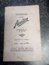 Handbook austin ten for sale  SPILSBY