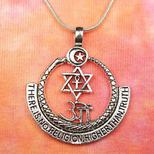 No Religion Higher Than Truth Ouroboros Crescent Moon Star David Ankh Om Pendant for sale  Shipping to South Africa