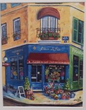 Marilyn Dunlap Signed + Framed  Print  French Flower Shop for sale  Shipping to South Africa