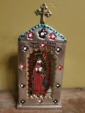 Guadalupe nicho Estaño Pintado a Mano Colgante De Pared santuario religioso Arte Popular Mexicano segunda mano  Embacar hacia Spain
