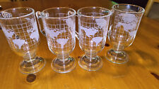 Vintage Nestle Nescafe Irish Coffee Frosted Glass Coffee Mugs Cups Set of 4 for sale  Shipping to South Africa