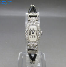 ART DECO LUXURY 1.00CT OLD CUT DIAMOND & PLATINUM 15JWL LADY'S WRISTWATCH c1925 for sale  Shipping to South Africa