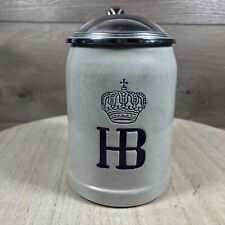 HB Hofbrauhaus Germany .5 L Gray w/Glaze Stoneware Vintage Beer Mug Stein w/Lid for sale  Shipping to South Africa