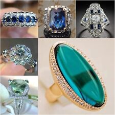 Used, Women 925 Silver Rings Cubic Zirconia Jewelry Wedding Ring Gifts Size 6-10 for sale  Shipping to South Africa