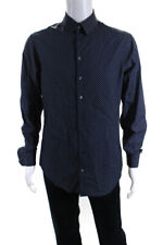 Camisa social masculina Giorgio Armani estampada azul manga longa botão para baixo tamanho 15.5 comprar usado  Enviando para Brazil