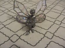 SILVER FAIRY WITH STAINED GLASS TYPE WINGS for sale  Shipping to South Africa