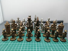 Vintage heavy metal casting chess pieces. UK., used for sale  Shipping to South Africa