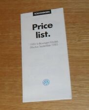 Volkswagen price list for sale  FAREHAM