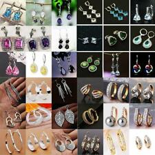 Used, Women Golden Silvery Earrings Cubic Zircon Ear Stud Hoop Drop Wedding Jewelry for sale  Shipping to South Africa