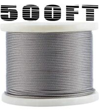 1/8" T316 Stainless Steel Cable Wire Rope 7x7 Aircraft Strand Coil & Reel 500 Ft for sale  Shipping to South Africa