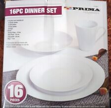 New 16PC Dinner Set PORCELAIN Cups Bowls Plates Mugs Side Plates Kitchen PRIMA for sale  Shipping to South Africa