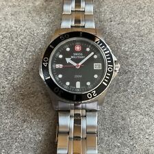 Relógio de mergulho masculino militar suíço Wenger moldura preta 79076 fabricado na Suíça 40mm estojo A3, usado comprar usado  Enviando para Brazil