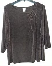 Blusa Chico’s Travelers ‘cocoa bean’ marrom slinky estilo dolman Tamanho 2 (L) comprar usado  Enviando para Brazil