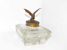 Antique Glass inkwell with eagle Brass, Very rare for sale  Shipping to Canada