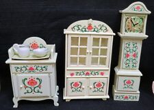 Used, Doll House Wooden Music Boxes Grandfather Clock, China Cabinet and Wash Basin for sale  Shipping to South Africa