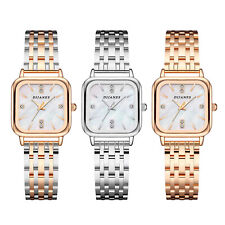 Relógio de pulso feminino charme quadrado mostrador de strass vestido quartzo aço inoxidável comprar usado  Enviando para Brazil