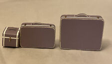 vintage  toy miniature luggage suitcase Leather  Set Of 3 for sale  Brooklyn