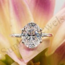 RARE 4.85 Ct Certified Oval Cut Off White Diamond 925 Silver Ring Great Shine for sale  Shipping to South Africa
