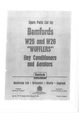 Bamfords W25 & W26 Wuffler Tedder Hay Conditioner & Aerator Parts Manual for sale  Shipping to Ireland