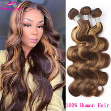 3 Bundles Human Hair Bundle Brazilian Body Wave Highlight Weaving Hair Extension for sale  Shipping to South Africa