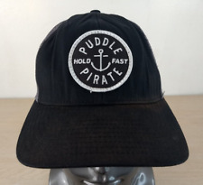 PUDDLE PIRATE HOLD FAST ANCHOR ADJUSTABLE SNAPBACK TRUCKER/MESH HAT/CAP, BLACK for sale  Shipping to South Africa