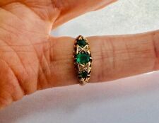 Womens Emerald & Diamond Solid 18ct Yellow Gold Ring 2.65g Jewellery Rings for sale  Shipping to South Africa