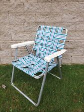 Cadeira de gramado dobrável de alumínio antiga antiga braços de plástico branco para restauração comprar usado  Enviando para Brazil