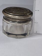 Antigo frasco de vaidade Kerr 925 prata esterlina corte cômoda cristal pote vermelho 2X2", usado comprar usado  Enviando para Brazil