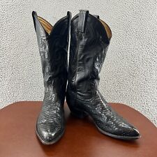 TONY LAMA Cowboy Boots Mens Black Teju Lizard Exotic Western Leather for sale  Shipping to South Africa