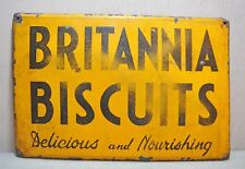 "Letrero publicitario original antiguo de colección esmalte porcelana galletas Britannia Inglaterra 18x12" segunda mano  Embacar hacia Argentina