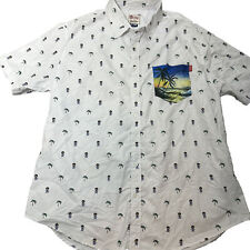 Camisa masculina RSVLTs Bob Ross com botões branca feliz estilo palmeiras PAO 2XL, usado comprar usado  Enviando para Brazil