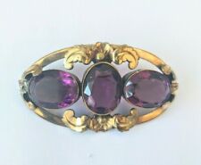 victorian pinchbeck brooch amethyst for sale  SIDMOUTH